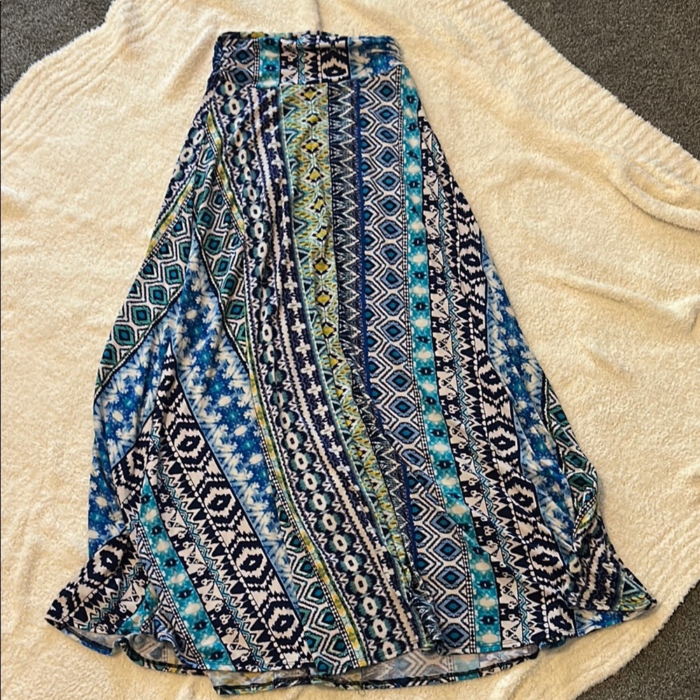 Blue Patterned Women's Skirt